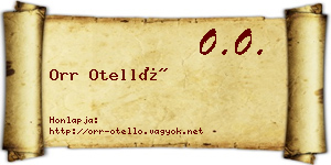 Orr Otelló névjegykártya